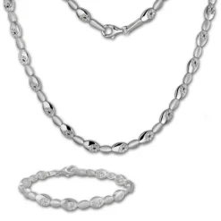 SilberDream Schmuck Set Oval Zirkonia Collier & Armband Damen 925 Silber SDS444W