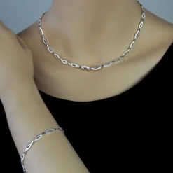 SilberDream Schmuck Set Outline Collier & Armband Damen 925 Silber SDS456J
