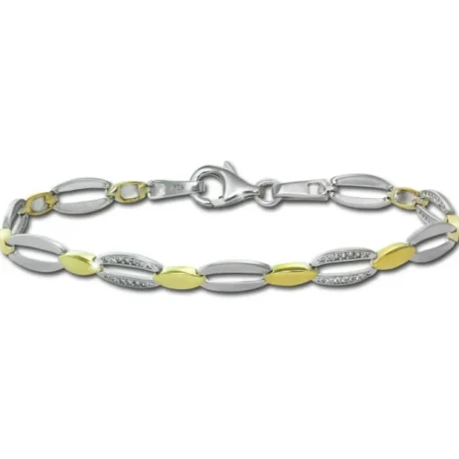 SilberDream Schmuck Set Oval Collier & Armband Damen 925 Silber SDS4800T