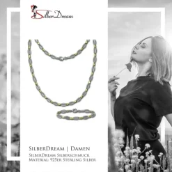 SilberDream Schmuck Set Oval Collier & Armband Damen 925 Silber SDS4800T