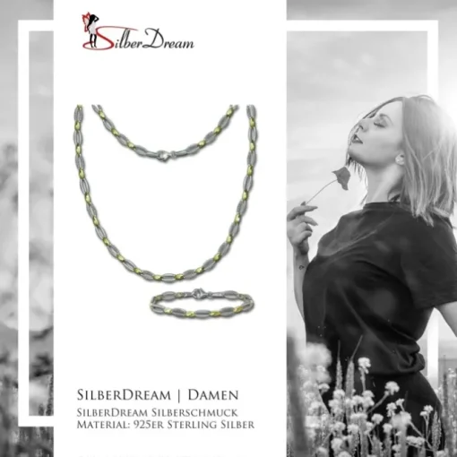 SilberDream Schmuck Set Oval Collier & Armband Damen 925 Silber SDS4800T