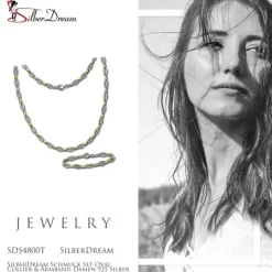 SilberDream Schmuck Set Oval Collier & Armband Damen 925 Silber SDS4800T