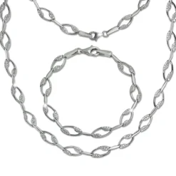 SilberDream Schmuck Set Ranke Zirkonia Collier & Armband Damen 925er SDS4805W