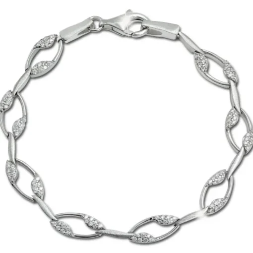 SilberDream Schmuck Set Ranke Zirkonia Collier & Armband Damen 925er SDS4805W