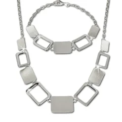 SilberDream Schmuck Set Square Collier & Armband 925 Silber SDS411