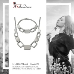 SilberDream Schmuck Set Square Collier & Armband 925 Silber SDS411