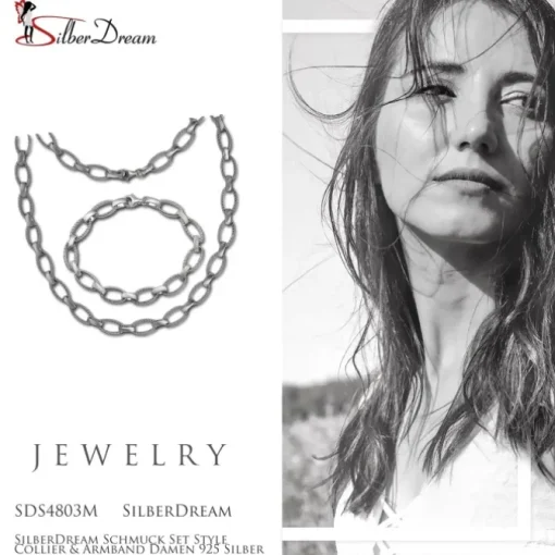 SilberDream Schmuck Set Style Collier & Armband Damen 925 Silber SDS4803M