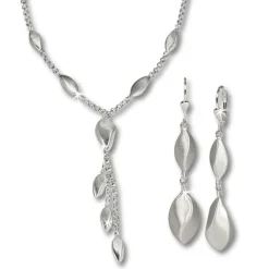 SilberDream Schmuck Set Tropfen Collier & Ohrringe 925 Silber SDS414