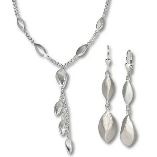 SilberDream Schmuck Set Tropfen Collier & Ohrringe 925 Silber SDS414