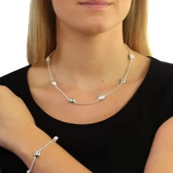 SilberDream Schmuck Set Tropfen Collier & Armband 925 Silber SDS416