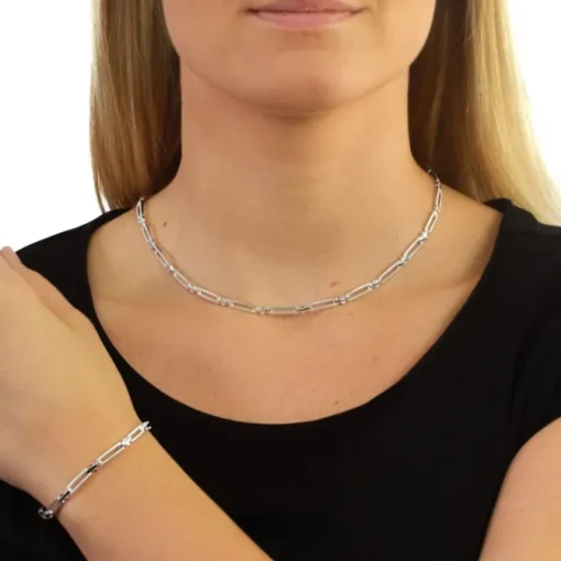 SilberDream Schmuck Set Trendy Collier & Armband 925 Silber SDS407