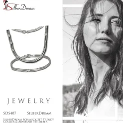 SilberDream Schmuck Set Trendy Collier & Armband 925 Silber SDS407