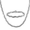 SilberDream Schmuck Set Welle Zirkonia Collier & Armband Damen 925er SDS461W