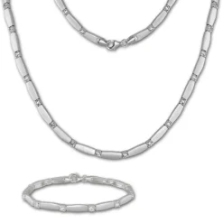 SilberDream Schmuck Set Zirkonia weiß Collier & Armband Damen 925 Silber SDS447W
