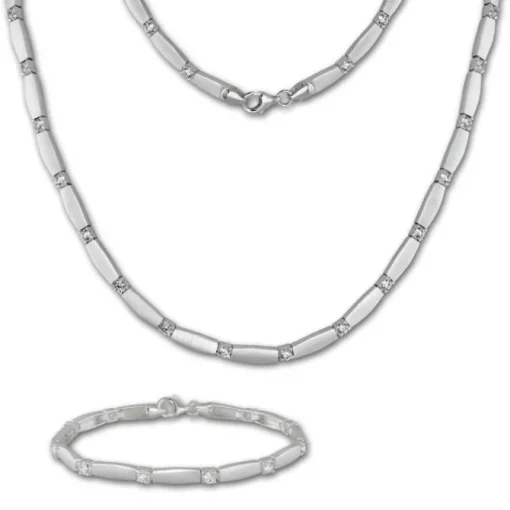 SilberDream Schmuck Set Zirkonia weiß Collier & Armband Damen 925 Silber SDS447W