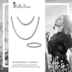 SilberDream Schmuck Set Zirkonia weiß Collier & Armband Damen 925 Silber SDS447W
