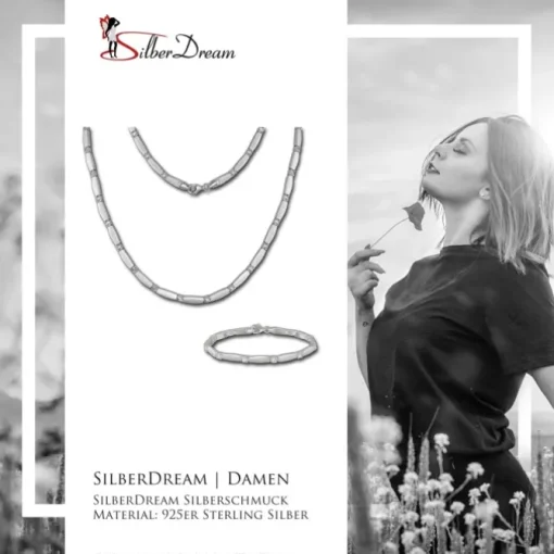 SilberDream Schmuck Set Zirkonia weiß Collier & Armband Damen 925 Silber SDS447W