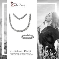 SilberDream Schmuck Set Zopf Collier & Armband Damen 925 Silber SDS438J