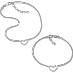 SilberDream Schmuckset Herz Fußkette & Armband 925 Sterling Silber SDS2203J