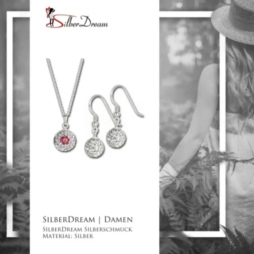 SilberDream Set Kette Anhänger Ohrring Zirkonias GSS003