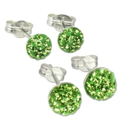 SilberDream Set Ohrstecker Halbkugel 5,7mm grün Ohrring 925 Silber GSS202L