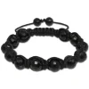 SilberDream Shamballa Armband Glas schwarz 14 geschliffene Kugeln SDA914