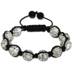 SilberDream Shamballa Armband Zirkonia weiß 10 Kugeln SDA922