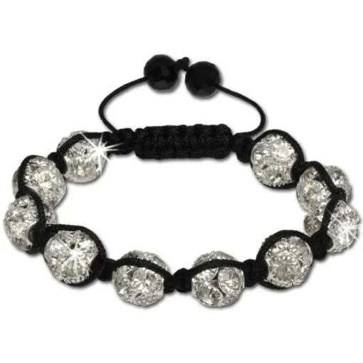 SilberDream Shamballa Armband Zirkonia weiß 10 Kugeln SDA922