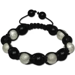 SilberDream Shamballa Armband Stein schwarz / silber SDA913