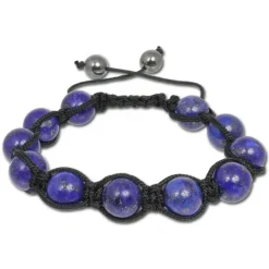 SilberDream Shamballa Armband Aventurin blau aus Stein Kugeln SDA918