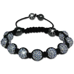 SilberDream Shamballa Armband 9 Zirkonia Kristall Glitzerkugeln SDA921