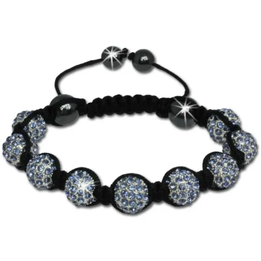 SilberDream Shamballa Armband 9 Zirkonia Kristall Glitzerkugeln SDA921