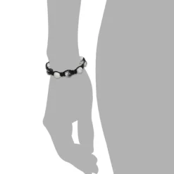 SilberDream Shamballa Armband Zirkonia Kugeln weiß/schwarz SDA929