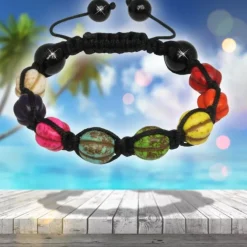 SilberDream Shamballa Armband Happy bunt 12 Kugeln SDA928
