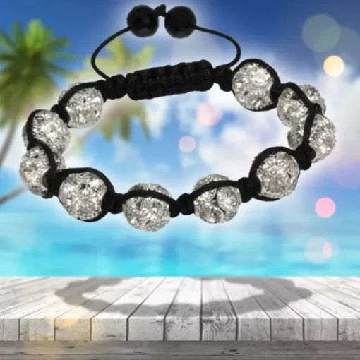 SilberDream Shamballa Armband Zirkonia weiß 10 Kugeln SDA922