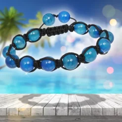 SilberDream Shamballa Armband Stein blau aus Steinkugeln SDA917