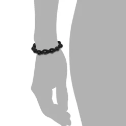 SilberDream Shamballa Armband Glas schwarz 14 geschliffene Kugeln SDA914