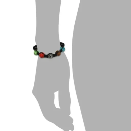 SilberDream Shamballa Armband Zirkonia bunt 5 Glitzer Kugeln SDA925