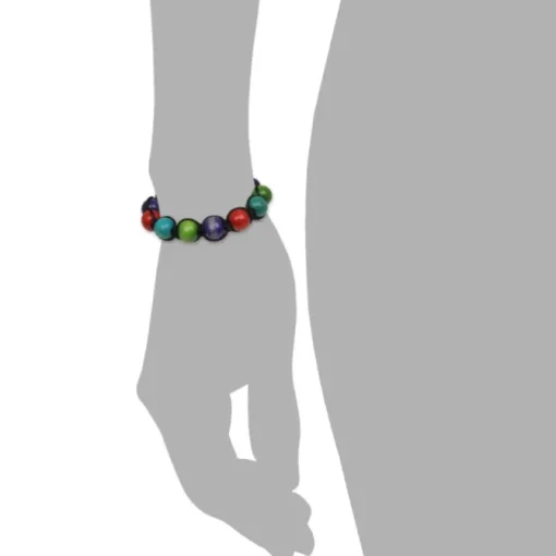 SilberDream Shamballa Armband Holz bunt 14 Kugeln SDA915