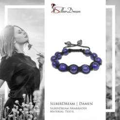 SilberDream Shamballa Armband Aventurin blau aus Stein Kugeln SDA918