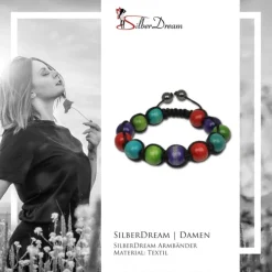 SilberDream Shamballa Armband Holz bunt 14 Kugeln SDA915