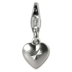 SilberDream Silber Charm 925 Herz matt Armband Anhänger FC504
