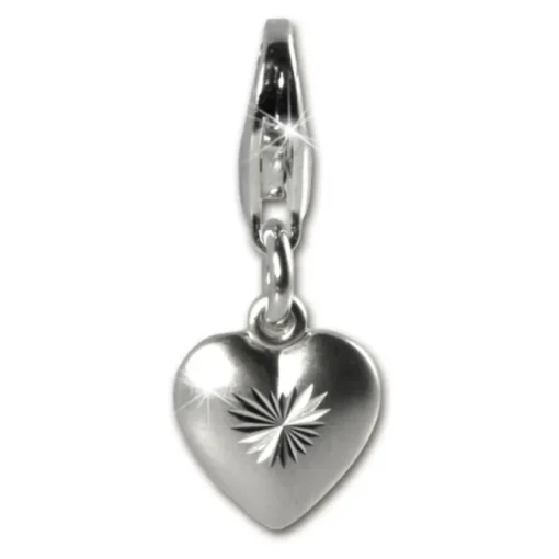 SilberDream Silber Charm 925 Herz matt Armband Anhänger FC504