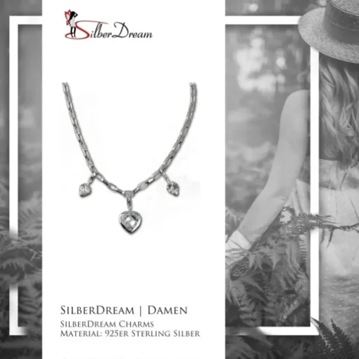 SilberDream Silber Charm Collier Herz Anhänger Kette FCA017