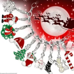 SilberDream Silber Charm Weihnachtsmann Armband Anhänger FC3112