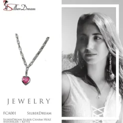 SilberDream Silber Charm Herz Anhänger + Kette FCA001