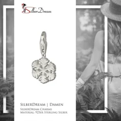 SilberDream Silber Charm Schneeflocke Armband Anhänger FC3115
