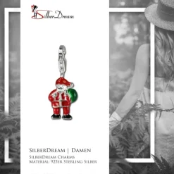 SilberDream Silber Charm Weihnachtsmann Armband Anhänger FC3112