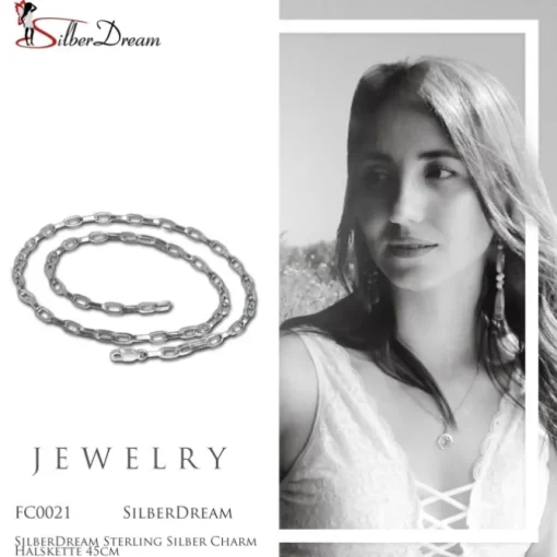 SilberDream Sterling Silber Charm Halskette 45cm FC0021