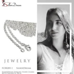 SilberDream Sterling Silber Charm Kette Halskette 50cm FC00285-1